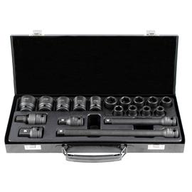 Ključevi nasadni 1/2 kovani 10-27 mm sa zglobnim nastavcima i nastavcima od 50,150 i 250 mm u metalnom koferu 19/1 JBM